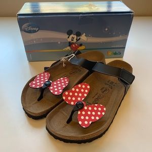 New Birki's Minnie Mouse Disney Size 40 Bow Tofino Birkenstock Sandals Black